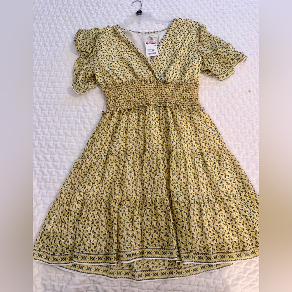 Max Studio Yellow Floral Dress